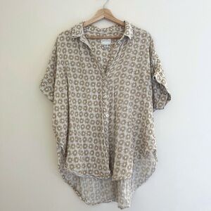 American Eagle Oversized Short Sleeve Button Up
